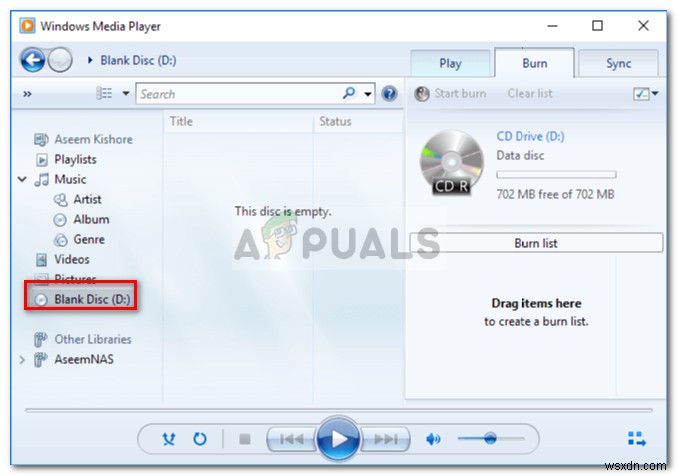 Fix: Windows Media Player Cannot Burn Some of the Files