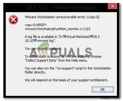 Fix: VMware Workstation Unrecoverable Error (vcpu-0)