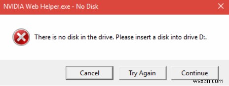 Fix: NVIDIA Web Helper No Disk