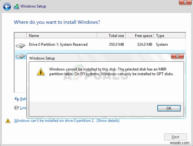 Fix: Windows cannot be Installed to this Disk