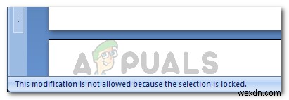 Fix: This Modification is Not Allowed Because the Selection is Locked