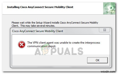 Fix: The VPN Client agent was unable to create the interprocess communication depot
