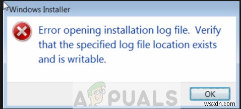 How to Fix ‘Error opening installation log file’