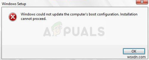 Fix: Windows could not Update the Computer’s Boot Configuration