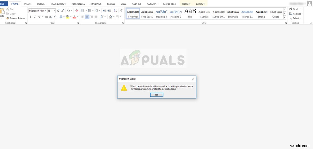 Fix: Word Cannot Complete the Save due to a File Permission Error