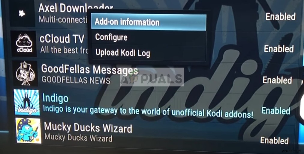 How to fix Indigo Error on Kodi