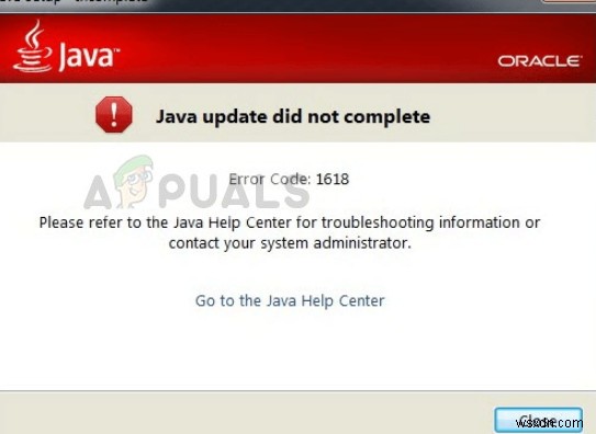 How to Fix Java Error Code 1618
