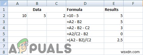 How to Perform Subtraction in Excel
