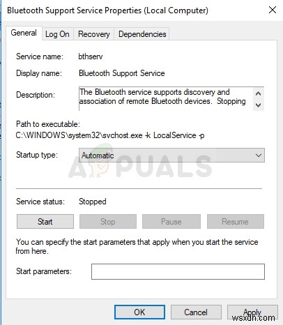 Fix: Unable to Start the Bluetooth Stack Service