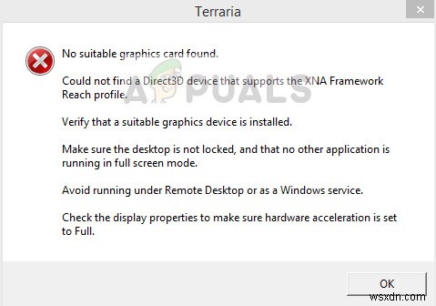 Fix: No Suitable Graphics Card Found