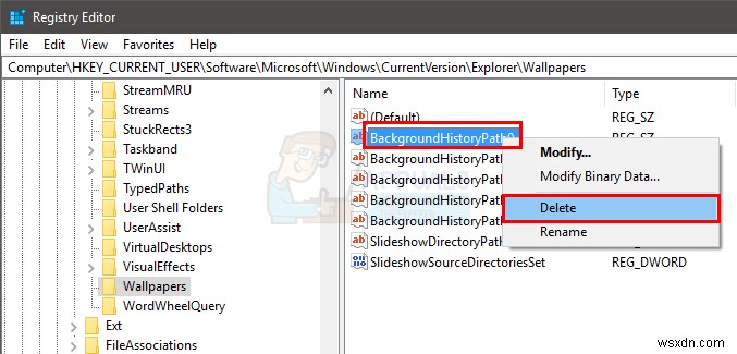 How to Clear Background Wallpaper History