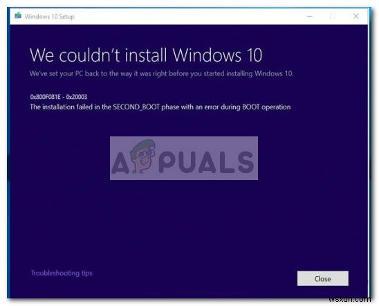 Fix: Windows 10 Update Error 0x800f081e