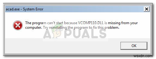 Fix: vcomp110.dll is missing error