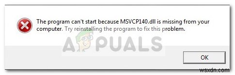 Fix: MSVCP140.dll is missing