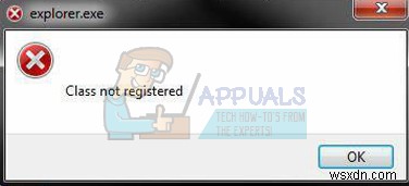 Fix: Explorer.exe Error Class Not Registered
