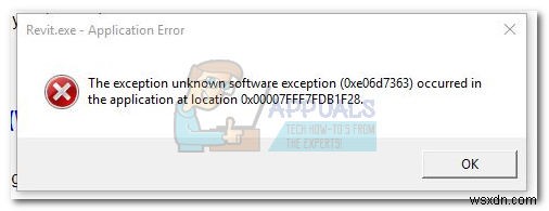 Fix: Unknown Software Exception 0xe06d7363