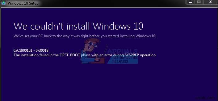Fix: Windows 10 Update Error ‘0xc1900101-0x30018’
