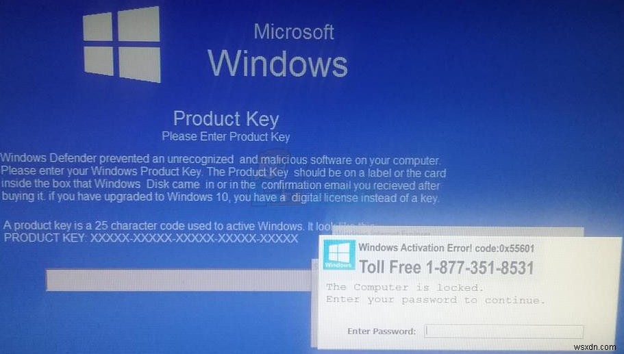 Fix: Windows Activation Error 0x55601 or 0x44578
