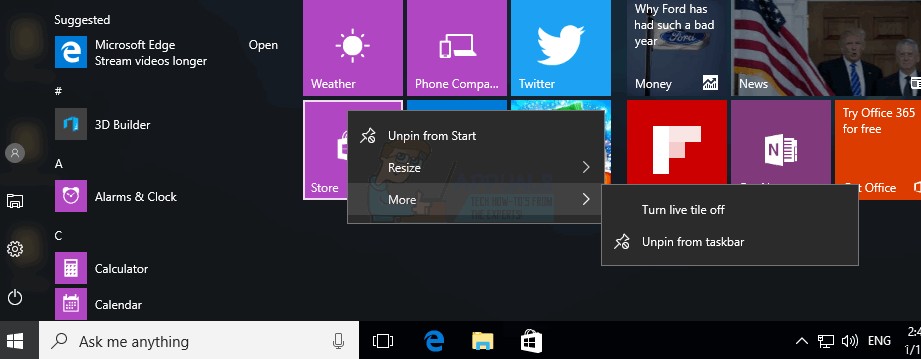How to Turn Off Tiles in Windows 10