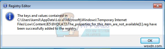 FIX: The Properties for This Item Are Not Available