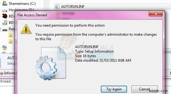 Fix: Access Denied or Permission Issues with Autorun.inf