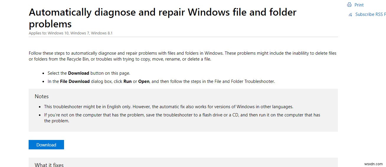 Fix: this file does not have a program associated with it for performing this action