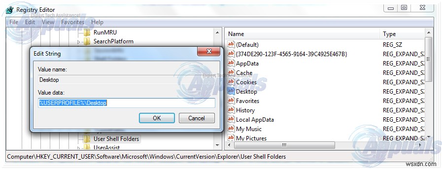 Fix: “system32\config\systemprofile\Desktop” refers to a location that is unavailable