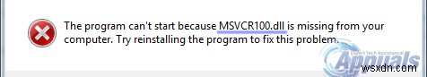 Fix: MSVCP100.dll is missing