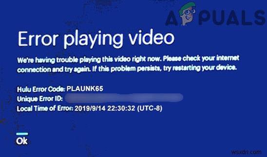 Hulu Wont Play Videos Error PLAUNK65 (Fixes)