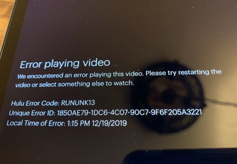 How to Fix Hulu Error Code ‘RUNUNK13’