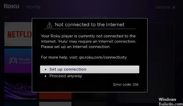 Fix Roku Showing Error 016 – Wont Connect to the Internet?