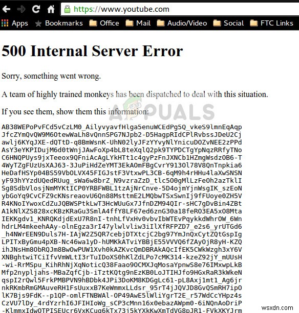 Fix: YouTube 500 Internal Server Error
