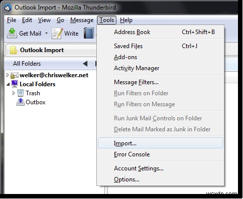 How to Import e-mails into Thunderbird