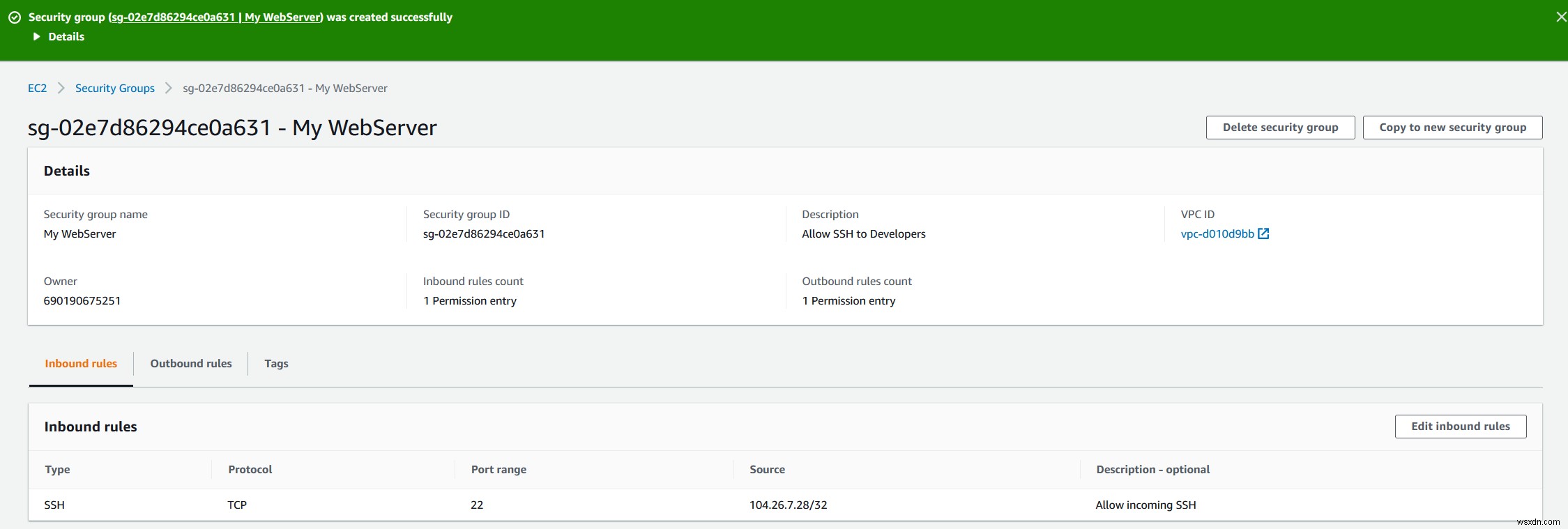 How to Move AWS EC2 instance to another Security Group?
