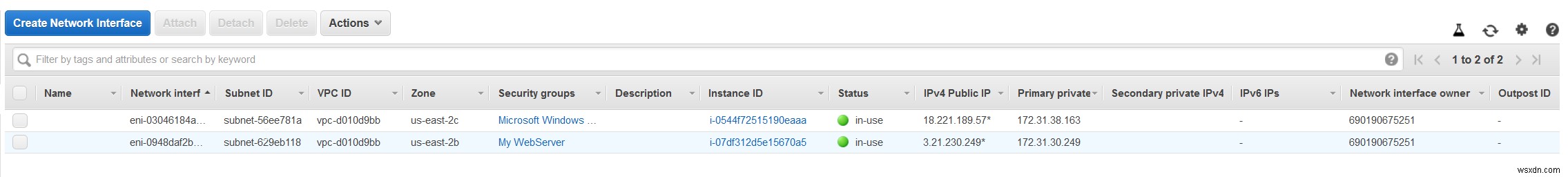 How to Add a Second Network Card to Amazon EC2 instance?