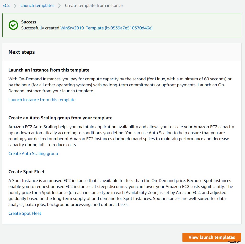 How to Create a template from Amazon EC2 Instance