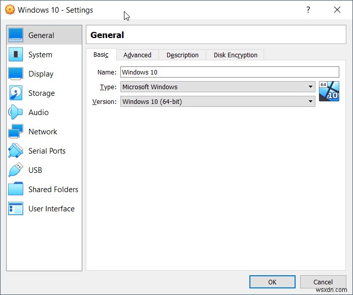 Configure Virtual Machine in the Oracle VM VirtualBox