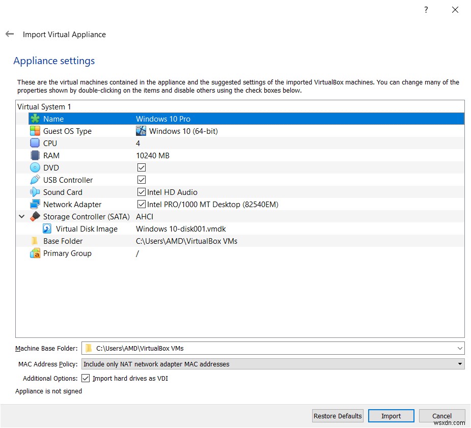 Export and Import VMs on Oracle VM VirtualBox