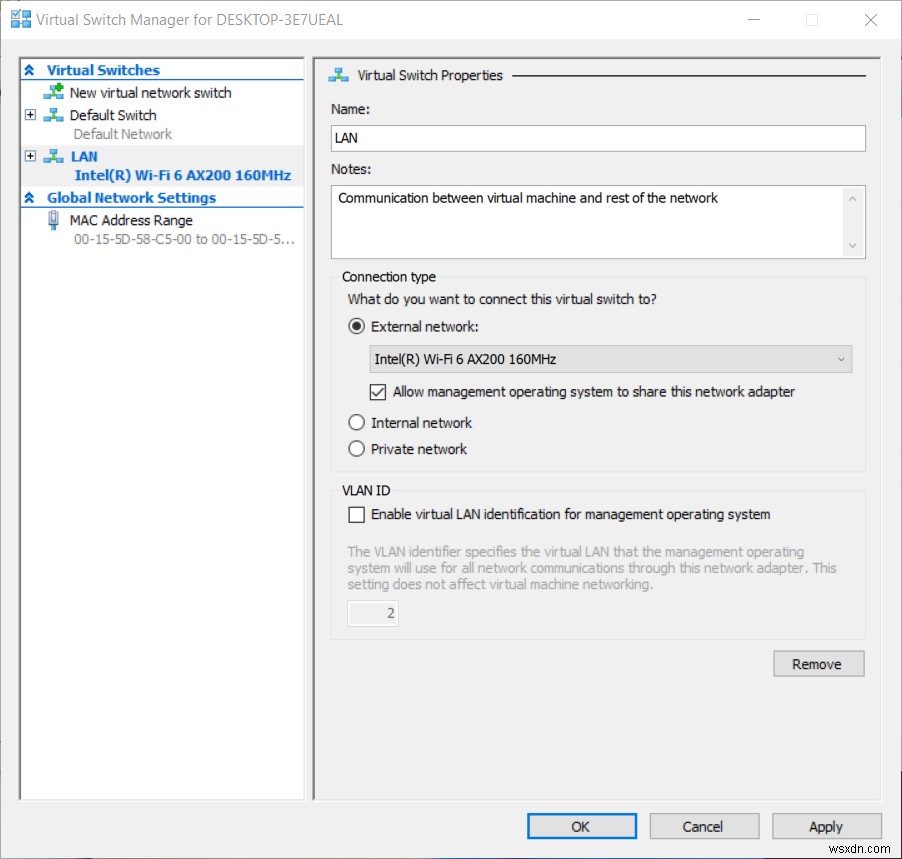 Configuring Virtual Switches in Hyper-V 2019