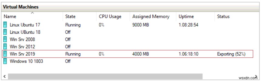 Exporting and Importing Virtual Machines in Hyper-V 2019