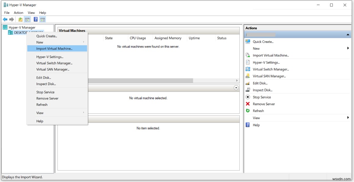 Exporting and Importing Virtual Machines in Hyper-V 2019