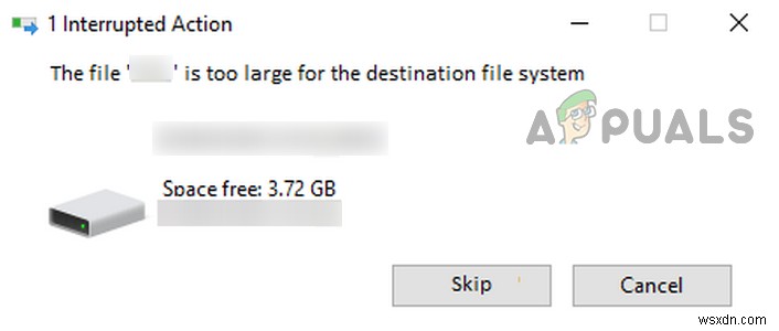 Fix: “The File is Too Large For The Destination File System” Error on Windows