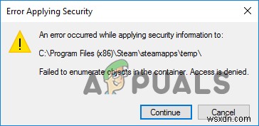 Fix: Failed to Enumerate Objects in the Container