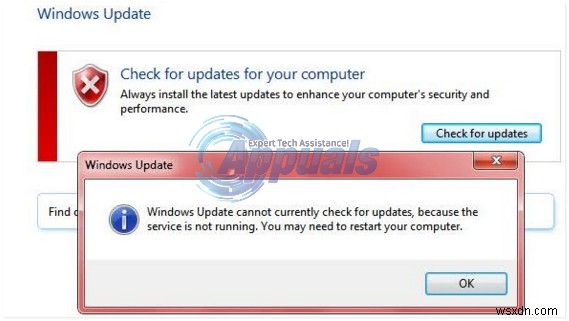 Fix: Windows 7 Cannot currently check for updates