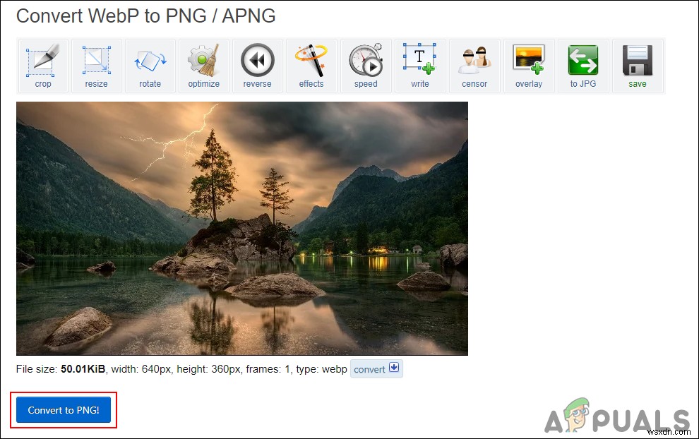 How to Save/Convert WEBP to PNG in Windows 10?