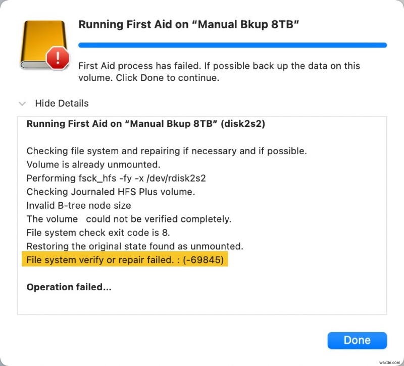 Fix Storage/File System Verify or Repair Failed 69716/69845 Errors