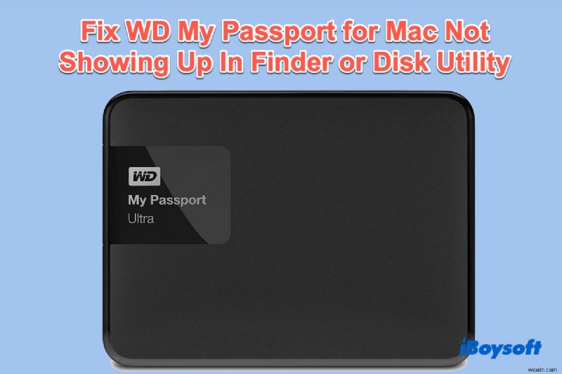 WD Passport Not Showing up in Finder, Desktop, and Disk Utility, How to Fix It?