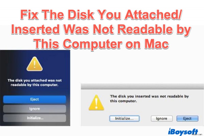 Fix The Disk You Attached Was Not Readable by This Computer on Mac