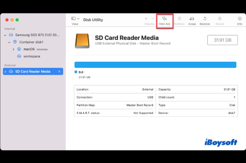 How to fix the SD card not mounting on Mac?
