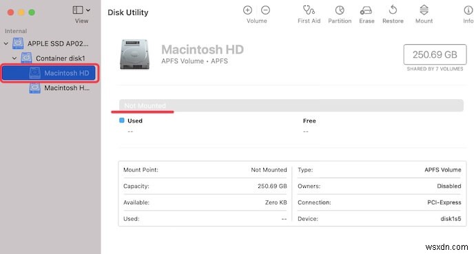 7 ways to fix Macintosh HD not mounted/showing in Disk Utility